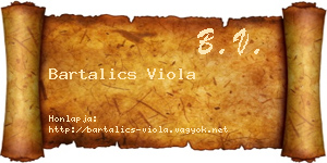 Bartalics Viola névjegykártya